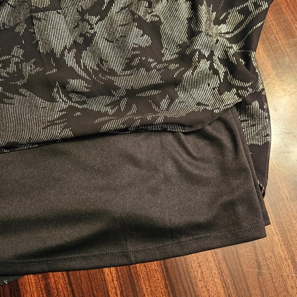 Lane Bryant Graphic Floral Black GrayKnee Length Tiered Dress Sz 14/16 NWT - Picture 13 of 15